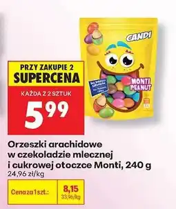 Biedronka Orzeszki arachidowe w czekoladzie mlecznej i cukrowej otoczce Monti, 240 g oferta