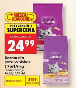 Biedronka Karma dla kota Whiskas, 1,75 - 1,9 kg oferta