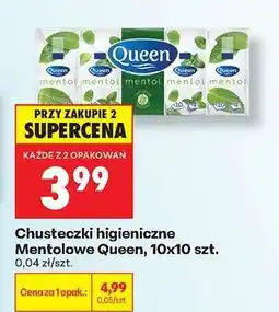 Biedronka Chusteczki higieniczne mentolowe Queen, 10x10 szt oferta