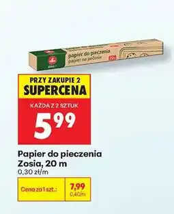 Biedronka Papier do pieczenia Zosia, 20 m oferta