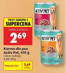 Biedronka Karma dla psa Activ Pet, 415 g oferta