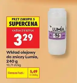Biedronka Wkład olejowy do zniczy Lumia 240 g oferta