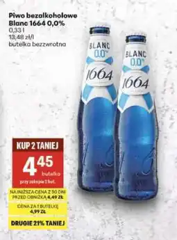 Delikatesy Centrum Piwo bezalkoholowe Blanc 1664 0,0% oferta