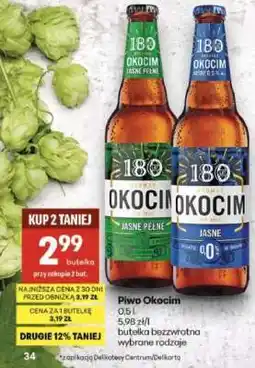 Delikatesy Centrum Piwo Okocim oferta