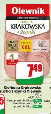 Dino Kiełbasa krakowska sucha z szynki Olewnik oferta