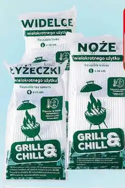 Dino Sztućce transparentne wielokrotnego użytku noże Grill & Chill oferta