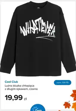 Smyk Luźna bluzka chłopięca z długim rękawem czarna Cool Club oferta