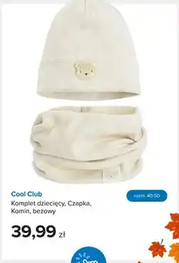 Smyk Komplet dziecięcy czapka komin beżowy Cool Club oferta
