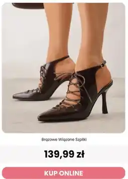 Renee Brązowe wiązane szpilki Renee oferta