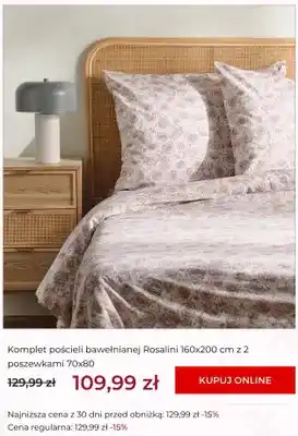 Komplet pościeli bawełnianej Rosalini 160x200 cm z 2 poszewkami 70x80