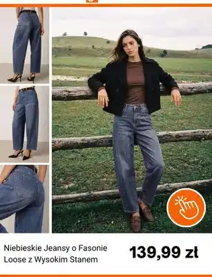 Born2be Niebieskie jeansy o fasonie loose z wysokim stanem Born2be oferta