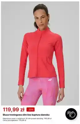 Bluza treningowa slim bez kaptura damska 4F