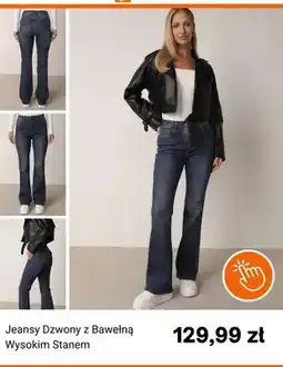 Born2be Jeansy dzwony z bawełną wysokim stanem oferta