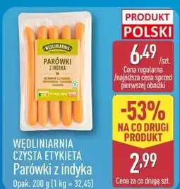 ALDI Wędliniarnia Czysta Etykieta Parówki z indyka oferta