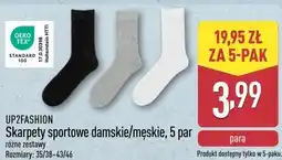 ALDI UP2FASHION Skarpety sportowe damskie/męskie, 5 par oferta