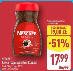 ALDI Kawa rozpuszczalna Classic NESCAFÉ oferta