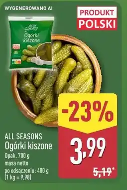 ALDI ALL SEASONS Ogórki kiszone oferta