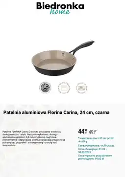 Biedronka Patelnia aluminiowa Florina Carina, 24 cm, czarna oferta