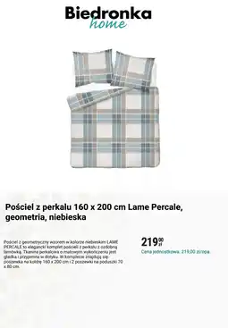 Biedronka Pościel z perkalu 160 x 200 cm Lame Percale, geometria, niebieska oferta