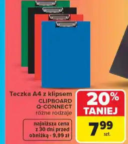 Carrefour Teczka A4 z klipsem CLIPBOARD Q-CONNECT oferta