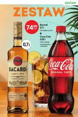 Żabka Zestaw Rum Bacardi Carta Oro 0,7 l + Napój gazowany Coca-Cola 0,85 oferta