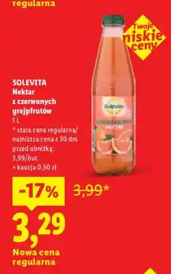 Lidl Nektar z czerwonych grejpfrutów Solevita oferta