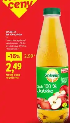 Lidl Sok jabłko Solevita 100% oferta