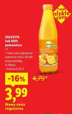 Lidl Sok pomarańcza Solevita 100% oferta