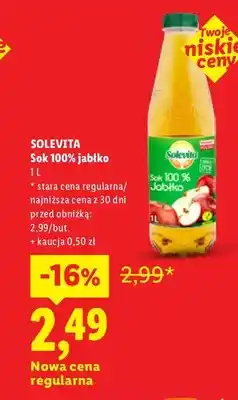 Lidl Sok jabłko Solevita 100% oferta