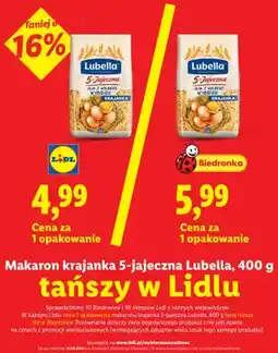 Lidl Makaron krajanka 5-jajeczna Lubella oferta