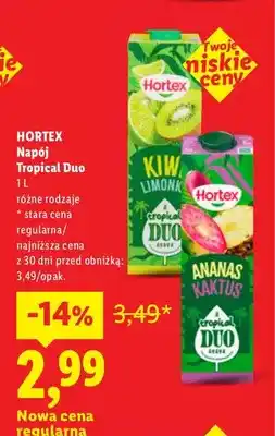 Lidl Napój Tropical Duo kiwi limonka Hortex oferta