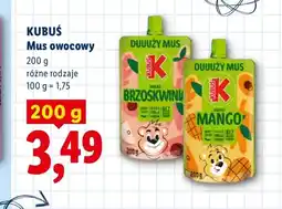 Lidl Mus owocowy jabłko brzoskwinia Kubuś oferta