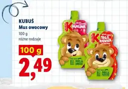 Lidl Mus owocowy jabłko banan malina Kubuś oferta