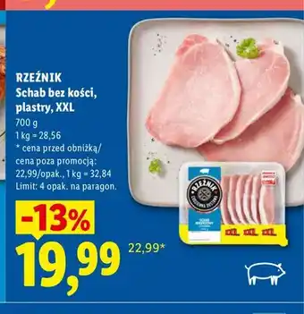 Lidl Schab bez kości plastry XXL Rzeźnik oferta