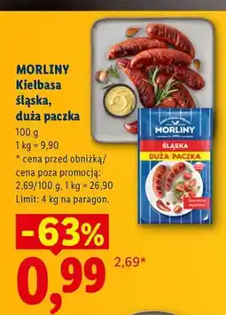 Lidl Kiełbasa śląska duża paczka Morliny oferta