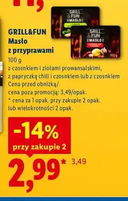Lidl Masło z przyprawami z czosnkiem i ziołami prowansalskimi Grill & Fun oferta
