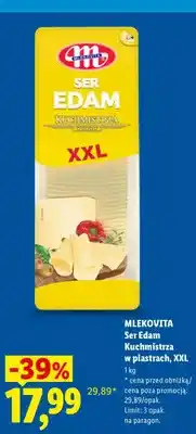 Lidl Ser Edam Kuchmistrza w plastrach XXL Mlekovita oferta