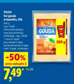 Lidl Ser gouda w kawałku XXL Pilos oferta