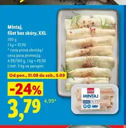 Lidl Mintaj filet bez skóry XXL oferta