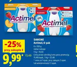 Lidl Actimel wieloowocowy 6-pak Danone oferta