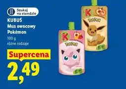 Lidl Mus owocowy Pokémon Kubuś oferta