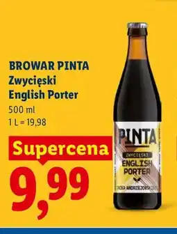 Lidl Piwo Browar Pinta Zwycięski English Porter oferta