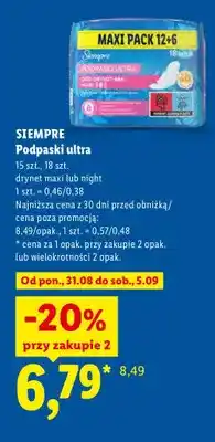 Lidl Podpaski ultra drynet maxi Siempre oferta