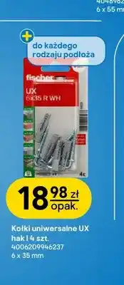 Castorama Kołki uniwersalne Ux hak L 6x35 mm Fischer oferta