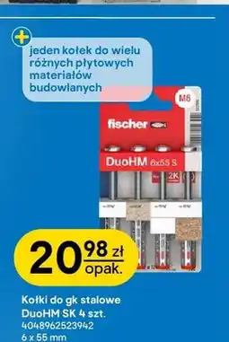 Castorama Kołki do gk stalowe DuoHM Sk 6x55 mm Fischer oferta