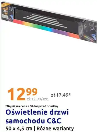 Oświetlenie drzwi samochodu C&C 50 x 4,5 cm