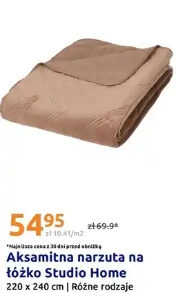 Action Aksamitna narzuta na łóżko Studio Home oferta