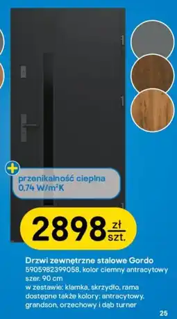 Castorama Drzwi zewnętrzne stalowe Gordo oferta