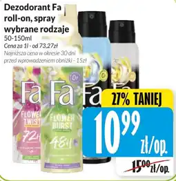Hala Wola Dezodorant Fa roll-on, spray wybrane rodzaje oferta