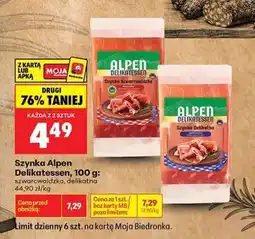 Biedronka Szynka Alpen Delikatessen oferta